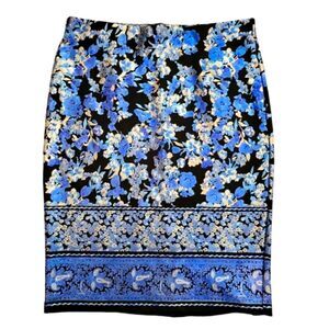 EC ECI METALIC FLORAL PENSIL SKIRT WITH ELASTIC WAIST SZ.XL